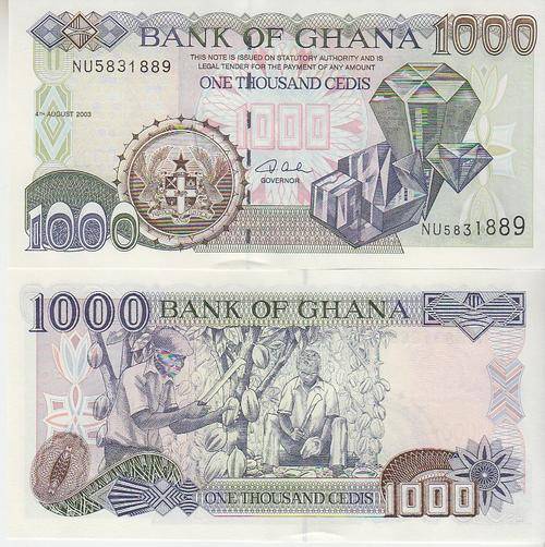 GHANA 1000 CEDIS 2003  P32  UNC