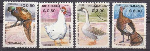 4 BEAUTIFUL THEMATIC STAMPS - BIRDS - NICARAGUA
