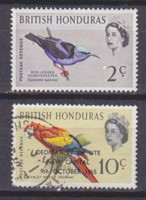 2 BEAUTIFUL THEMATIC STAMPS - BIRDS - BRITISH HONDURAS