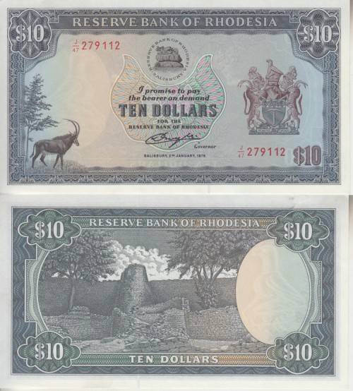 RHODESIA - TEN DOLLARS - 2 JANUARY 1979 - P33 - AU-UNC