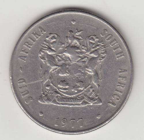 1977 ONE RAND COAT OF ARMS (R1) COIN {NICKEL)