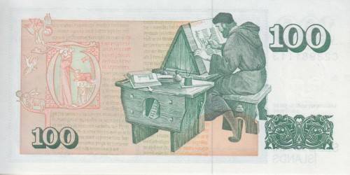 ICELAND 100 KRONUR 1961 (1981) P50 SIGN 52 UNC