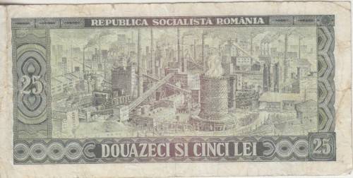 ROMANIA 25 LEI 1966 P95 F