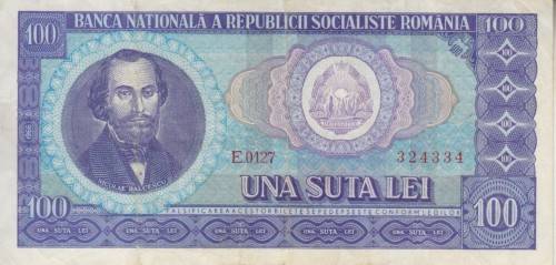 ROMANIA 100 LEI 1966 P97 VF