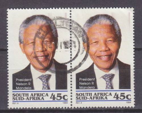 PAIIR OF SOUTH AFRICA USED STAMP SACC862 - 1994 PRES.NELSON R. MANDELA INAUGURATION