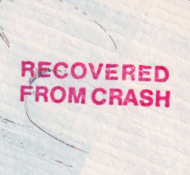 RECOVERED FROM CRASH COVER-CERTIFIED CARRIED ON FLIGHT KENILWORTH TO MUIZENBERG 1986