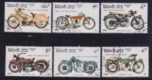 6 BEAUTIFUL THEMATIC STAMPS - MOTORBIKES - LAOS