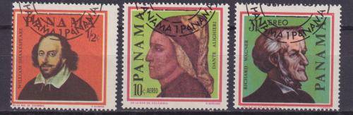 PANAMA STAMPS - 1966 Personalities - SHAKESPEARE, DANTE, WAGNER