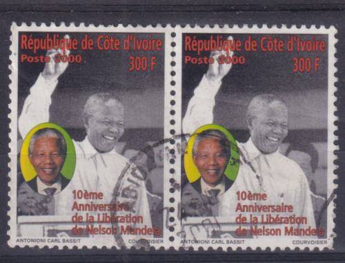 IVORY COAST STAMPS - 2000 10th Anniversary of the release of Nelson Mandela (x2)