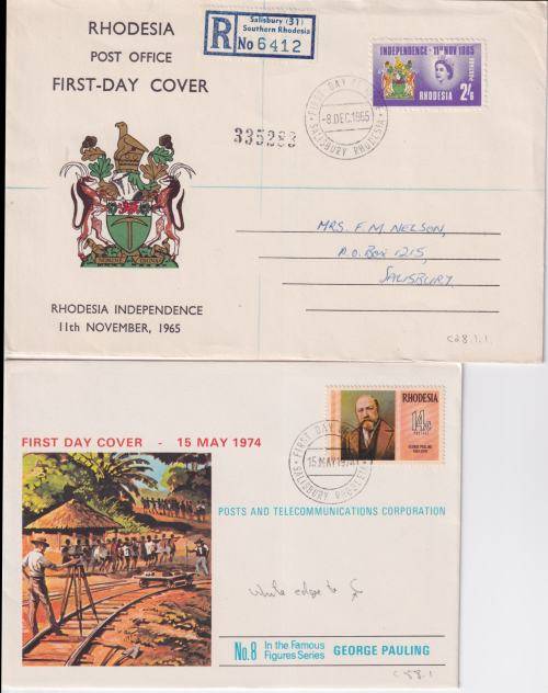 STARTING AT R10!! - 2 X RHODESIA FDC`S