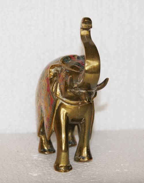 Vintage Brass and Enamel Elephant @@@ CCCRRRAAAZZZYYY R1 START!!!