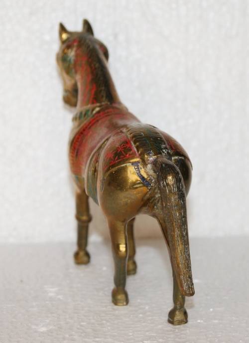 Vintage Brass and Enamel Horse @@@ CCCRRRAAAZZZYYY R1 START!!!