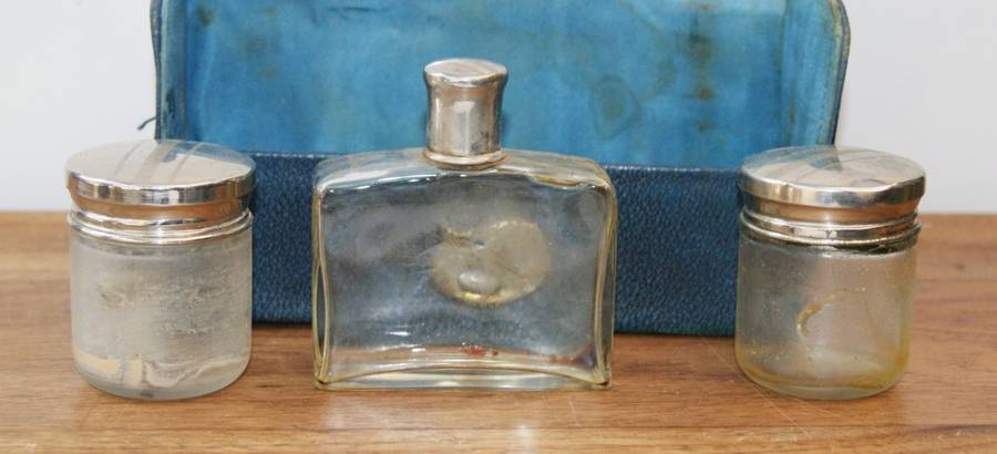 Traveling Vanity Kit in Leather Case