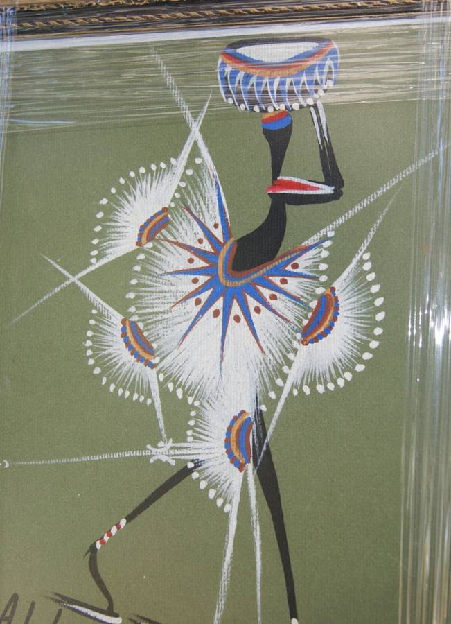 A. Lubyart `Tribal Figures` 1997 with Stunning NEW Frame