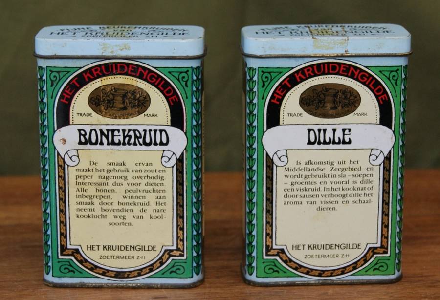 2x Dill Herb Tins from Holland