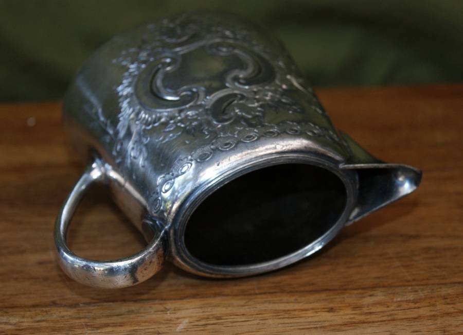 Antique Hand Etched EPBM Milk Jug