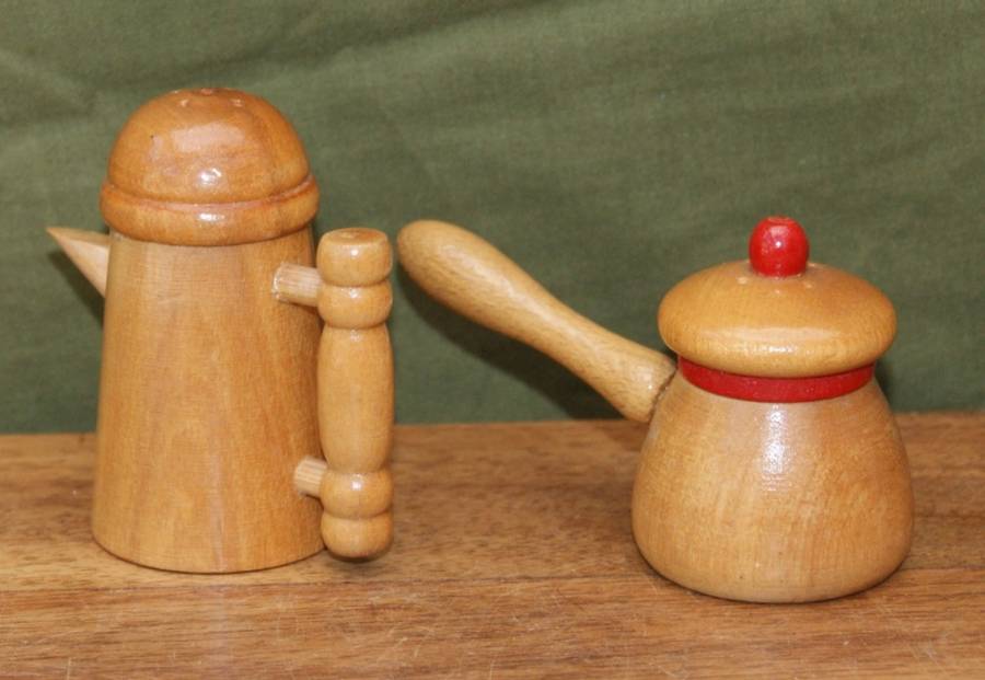 Handmade Wooden Salt and Pepper