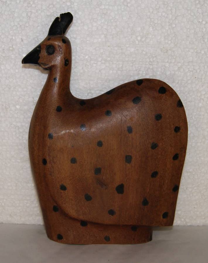 Hand Made Wooden Guinea Fowl Figurine @@@ CCCRRRAAAZZZYYY R1 START