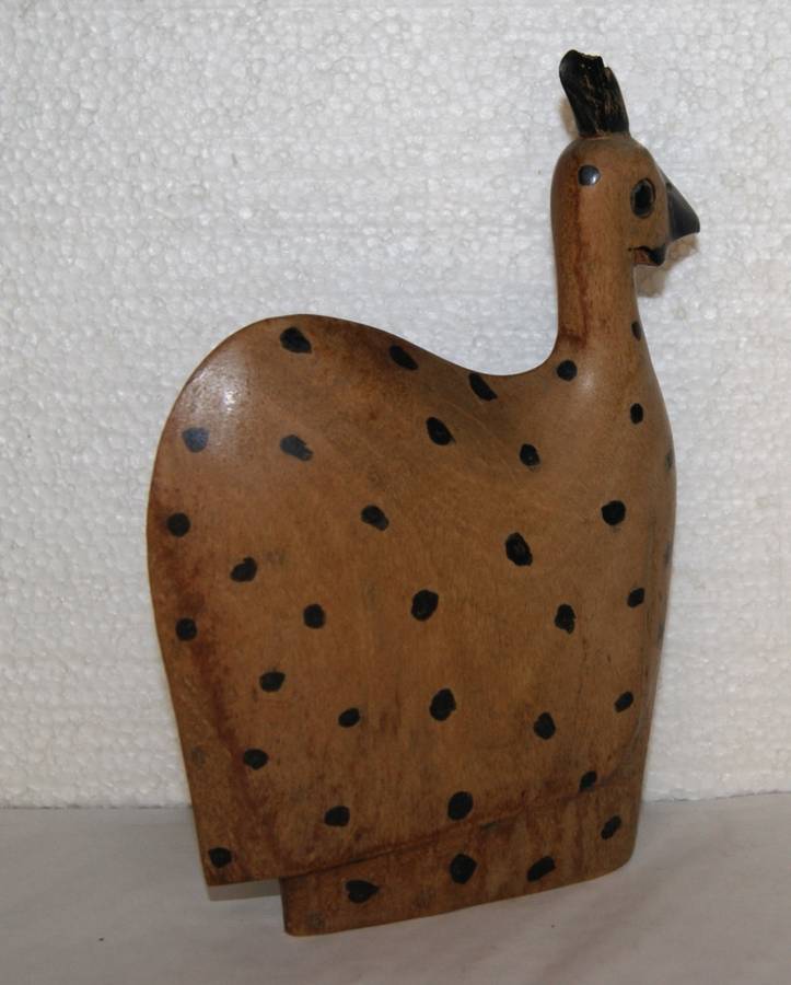 Hand Made Wooden Guinea Fowl Figurine @@@ CCCRRRAAAZZZYYY R1 START