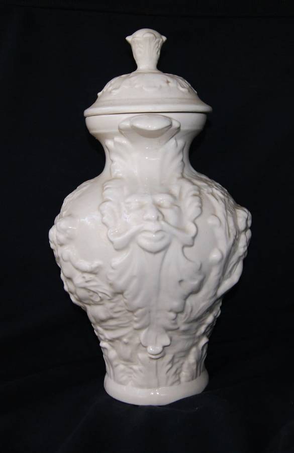 Vintage Ornate White Urn with Cherubs