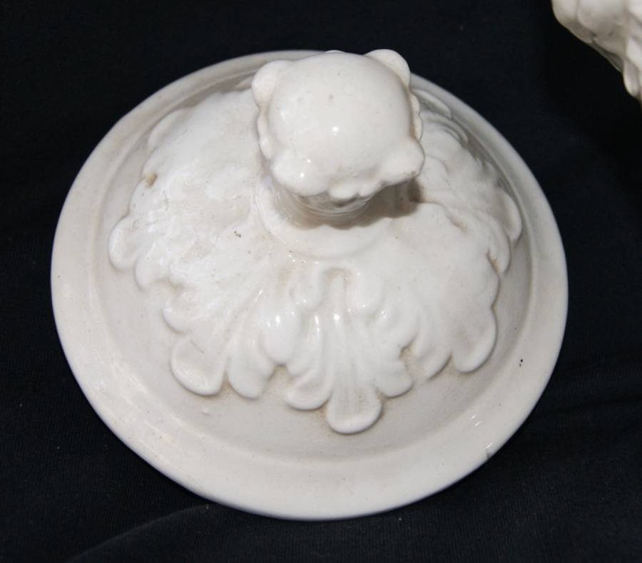 Vintage Ornate White Urn with Cherubs