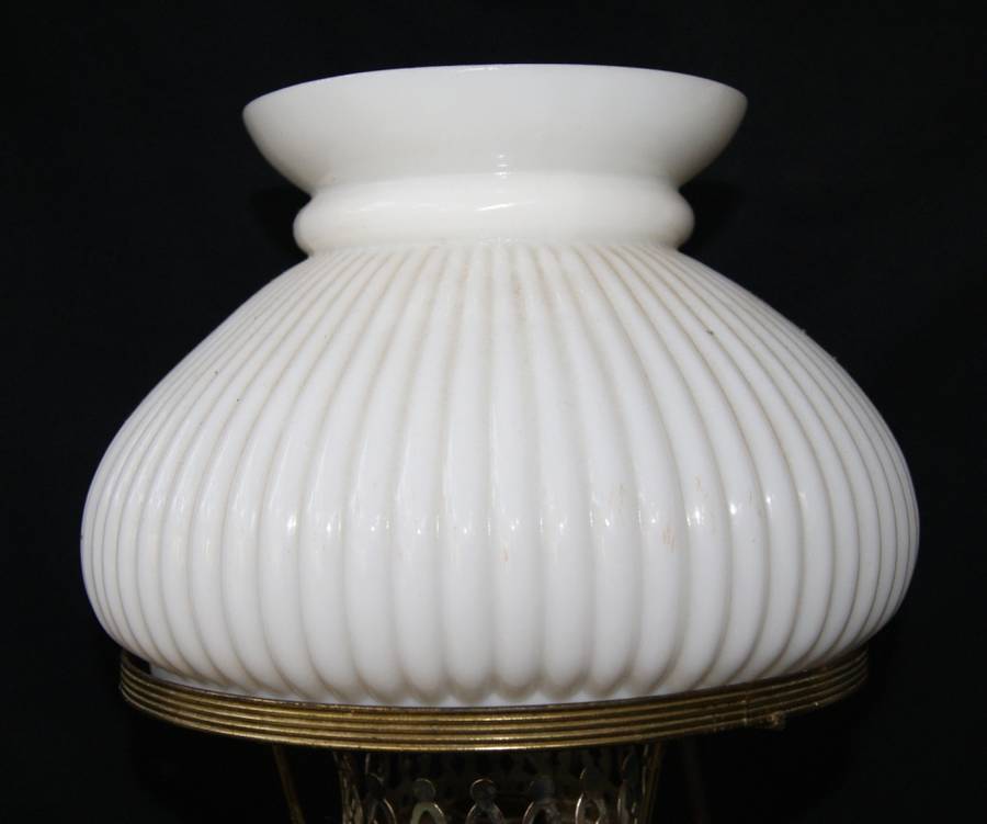 Stunning Vintage Brass and Milk Glass Lamp