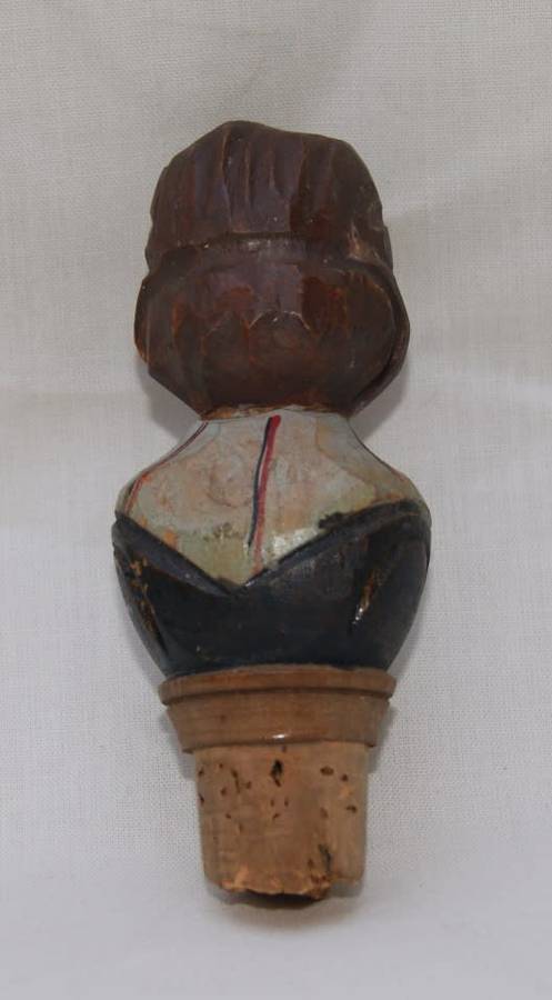 Vintage ANRI Carved Bottle Stopper Cork