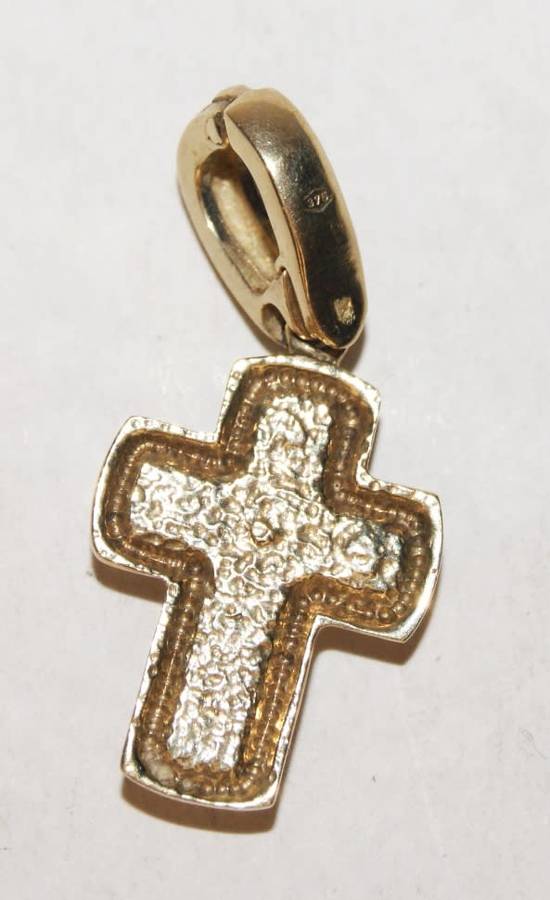 9ct Gold and Pearl Cross Pendant (5.4g)