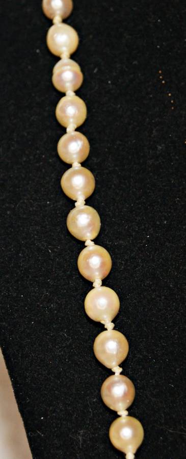 Vintage J.Kohl Cultured Pearl Necklace with 9ct Gold Tongue and Box Clasp