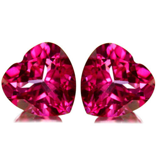7.03ct HEART CUT PAIR PINK TOPAZ