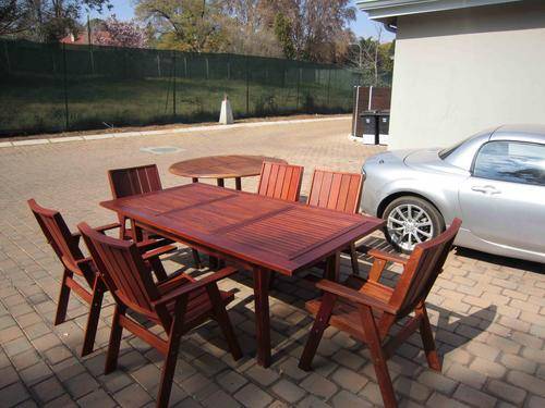 Outdoor square table and six chairs : Delivery PWV (Gauteng and Pretoria) Only