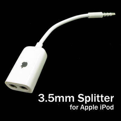 3.5mm 1 to 2 Headphone Earphone Splitter for Apple iPad / iphone / iPod