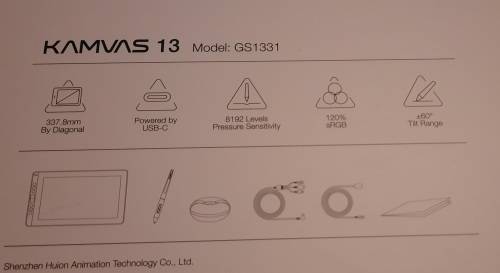 Huion kamvas 13 drawing screen tablet