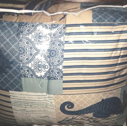 3pc Blue Sea Horse Comforter Set (Double)