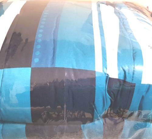 3pc Blue Stripes Comforter Set (Queen)