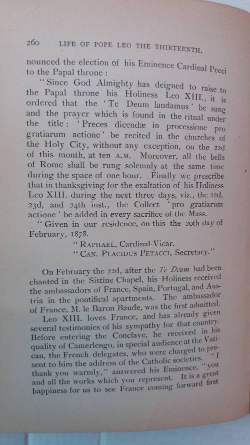 The Life and Acts of Pope Leo XIII  Published by Benziger Brothers in 1888 * 135 Old Book*