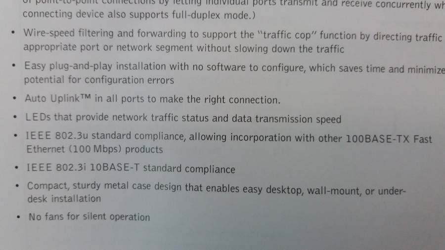 Netgear Pro safe 16 port 10/100 switch unmanaged Model FS116