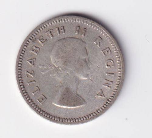 UNION OF SOUTH AFRICA 1953 TICKEY (SILVER) - SEE SCANS