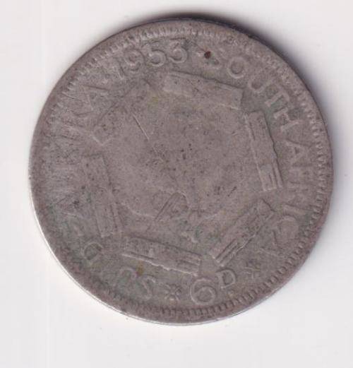 UNION OF SOUTH AFRICA - 6 Pence - QUEEN ELIZABETH II  1953  SILVER KM#48