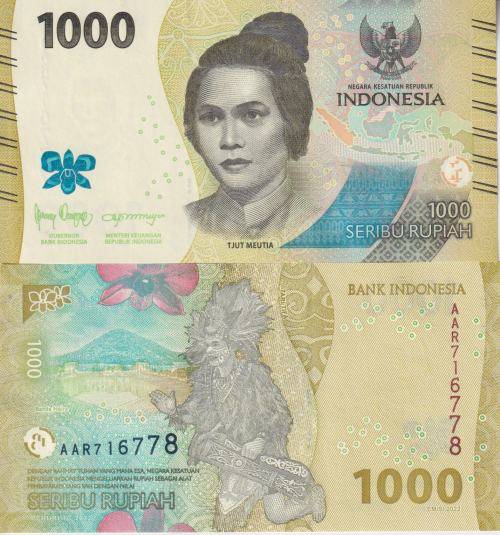 INDONESIA 1000 RUPAIH 2022 P162a UNC
