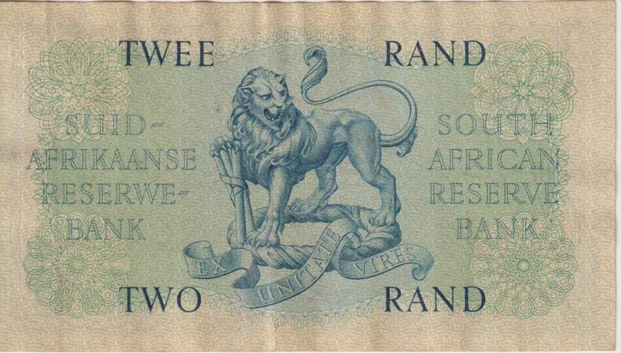 SOUTH AFRICA - G.Rissik 2 Rand 1st ISSUE Eng/Afr 1962 P104 XF
