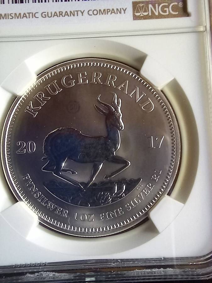 2017 SILVER 1 OZ KRUGER RAND NGC SLABBED SP67 50TH ANNIVERSARY