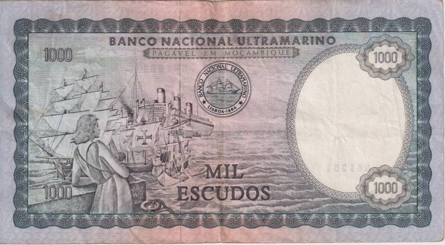 Portuguese Mozambique 1000 Escudos 1972 P-112 VF