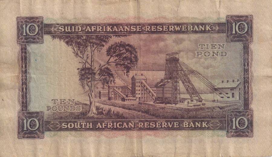 UNION OF SOUTH AFRICA - 10 POND M.H. de Kock D/2 10/8/1955 #208 F