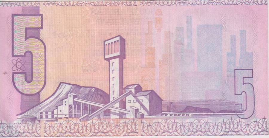 REPUBLIC OF SOUTH AFRICA - 5 RAND C.L.Stals CF 1990  E/A 468 A-UNC