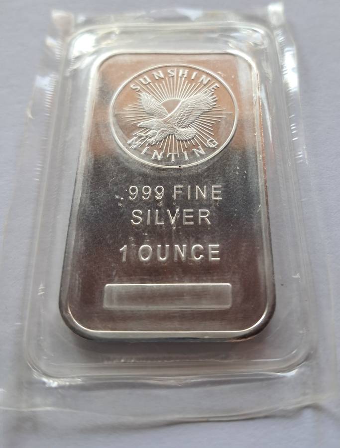 1 oz Sunshine Minting Bar - .999 FINE SILVER