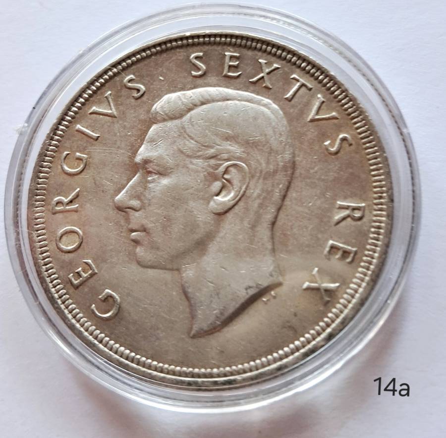 UNION OF SOUTH AFRICA - 1951 5 SHILLINGS - SILVER - GEORGE VI - EXCELLENT CONDITION - IN CAPSULE