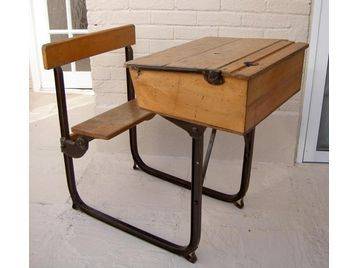 School desk - desk lid flips up with built in seat