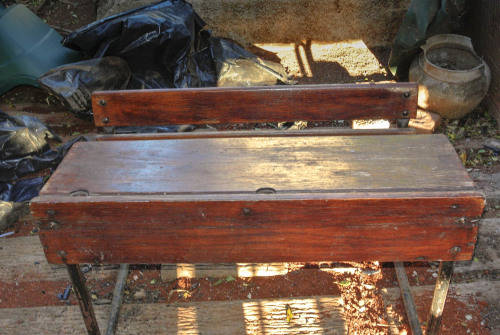 Childs double seater wooden desk from 1960's in good condition