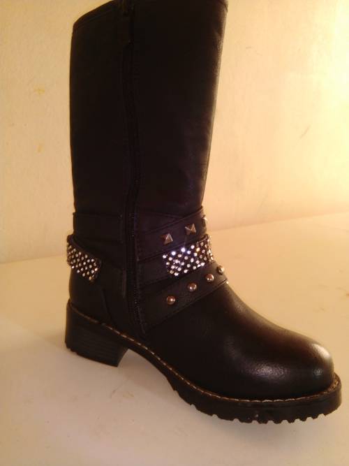 GIRLS LONG WINTER BOOTS (BLACK) Children Sizes ONLY